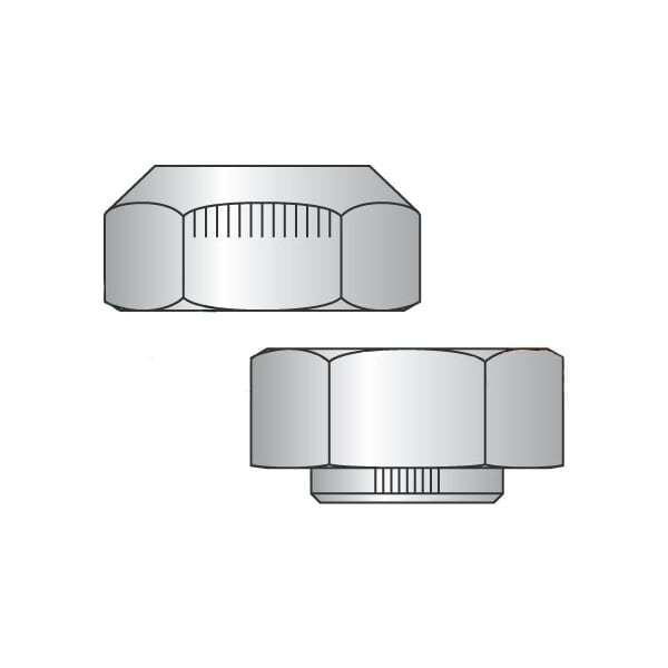 Newport Fasteners Lock Nut, 1-1/8"-7, Steel, Grade C, Cadmium Plated, 1.161 in Ht, 20 PK 435609 - main